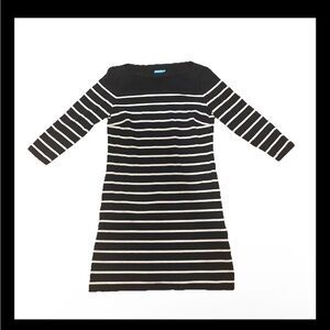 J. McLaughlin Navy Blue Striped Knit Dress Boating Classic XS
